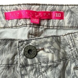 Women Sz 10 Rocker Gray Feather Print Skinny Cotton‎ Blend Tinseltown Jeans